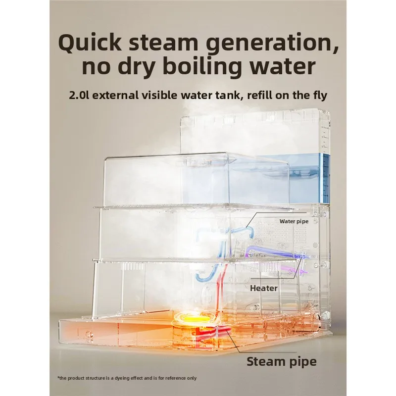 Folding electric steamer, household steam pot steamer, large capacity three-layer multi-layer steamer 4