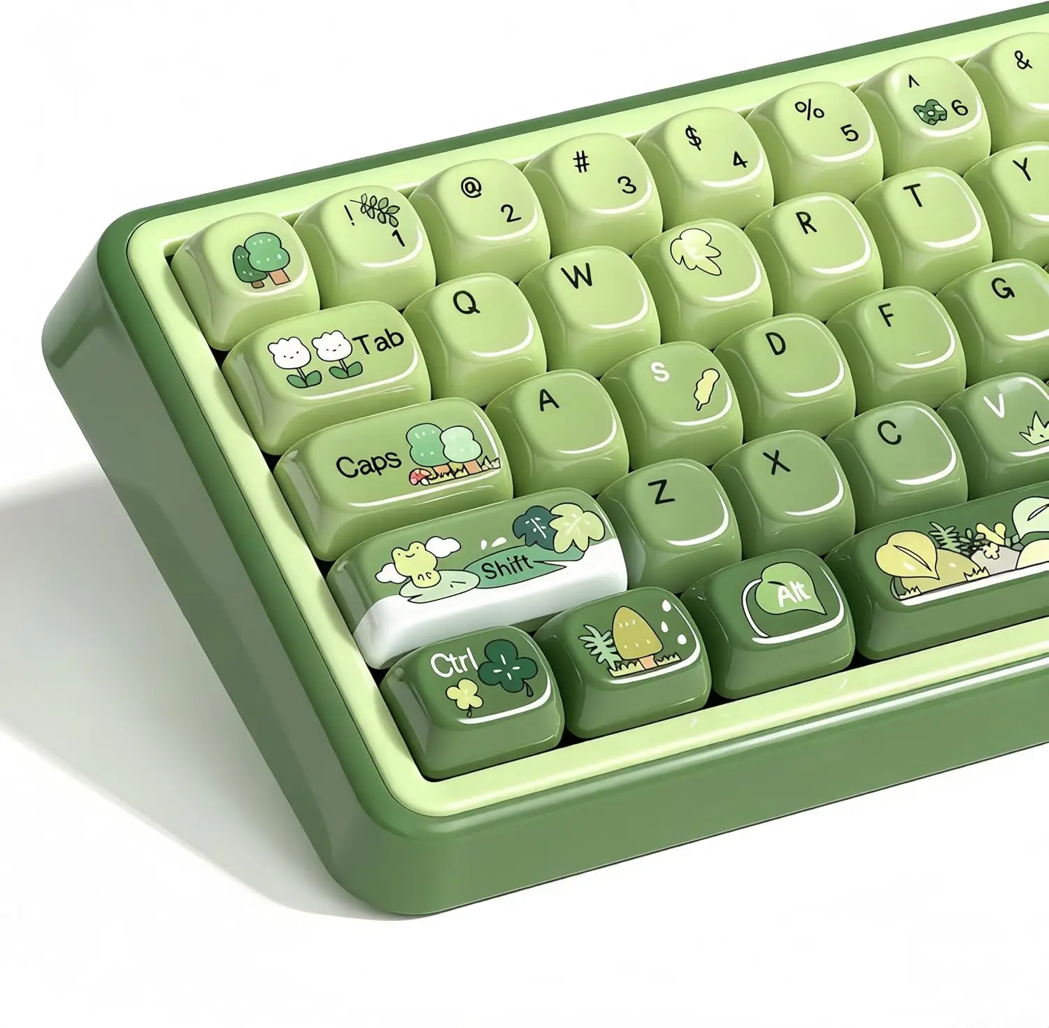 

Matcha Green keycap Set dye Sublimation PBT Keyboard caps 128-keys keycap for Cherry Gateron MX Switches Mechanical Keyboards