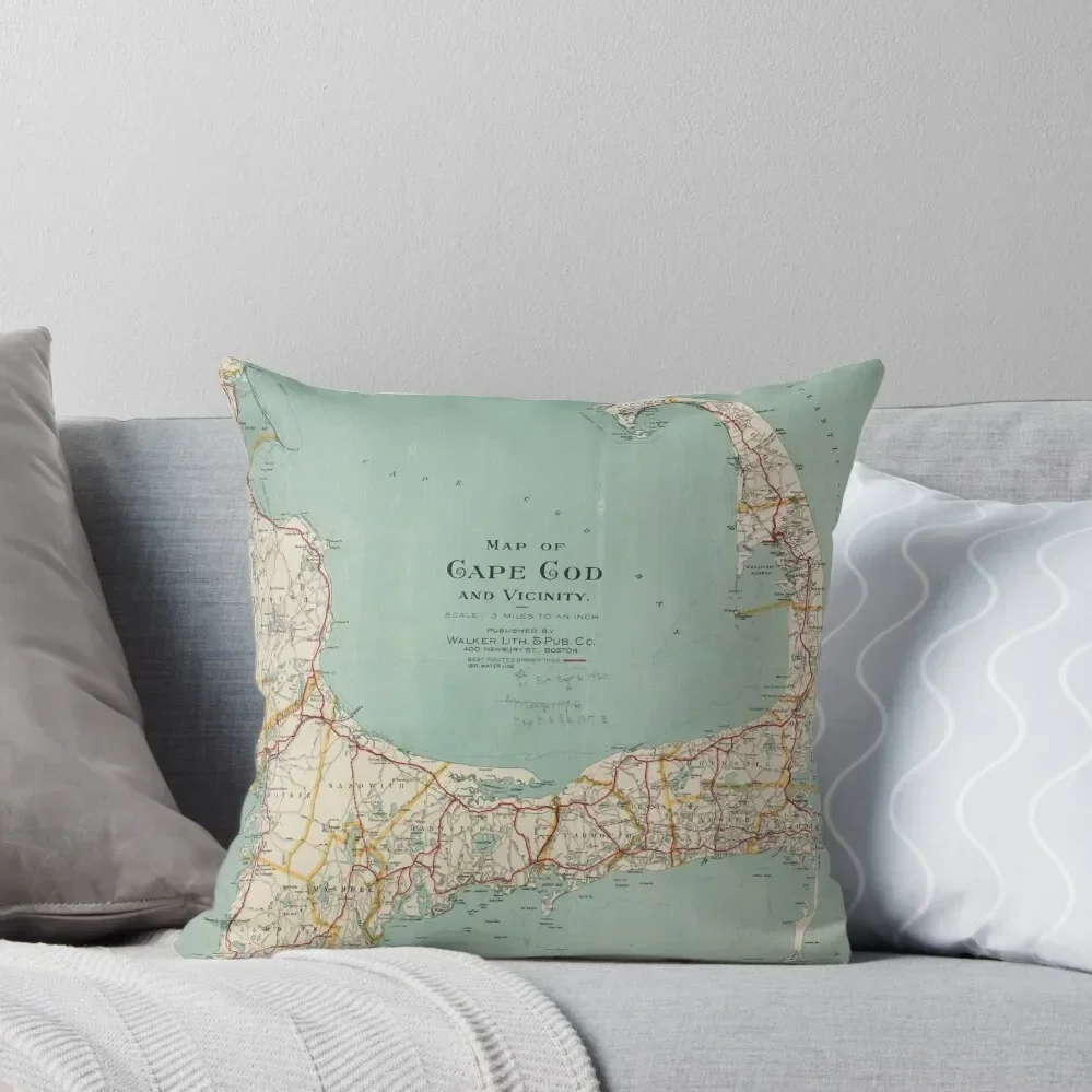 

Vintage Map of Cape Cod (1917) Throw Pillow Couch Pillows Decorative Sofa Cushion pillow