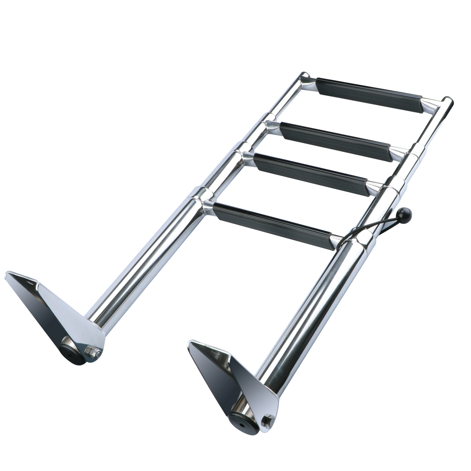 Boat parts Telescoping 4 Step Boat Ladder Folding Swim Drop Ladder for Pontoon Boat