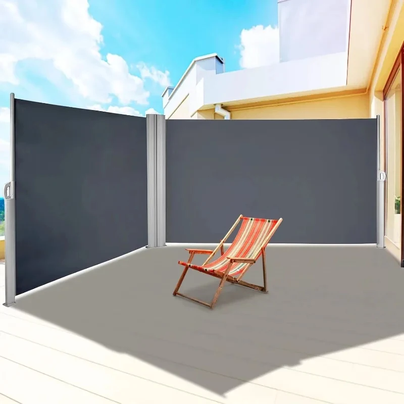 Two-piece aluminum courtyard awning retractle