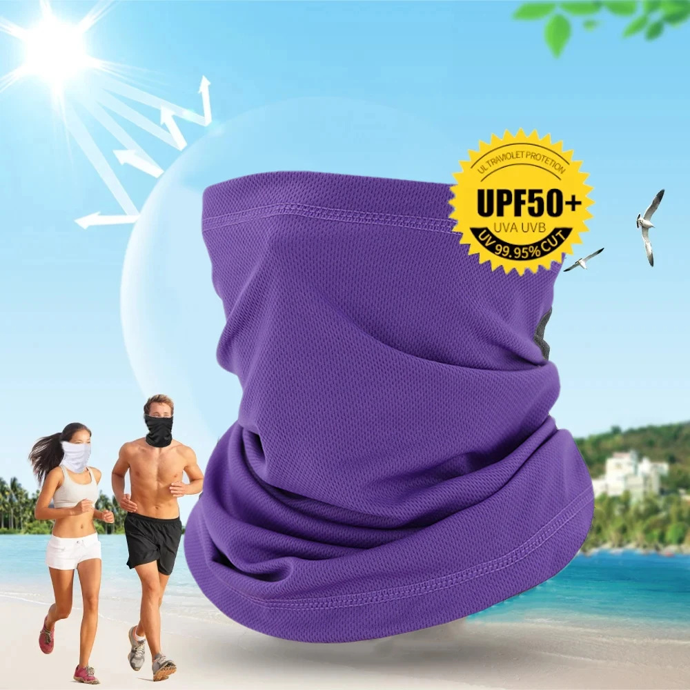 Demi-masque de protection solaire pour l\'été, bandana en maille respirante, randonnée, chasse, cyclisme, course à pied, tube écharpe de sport,