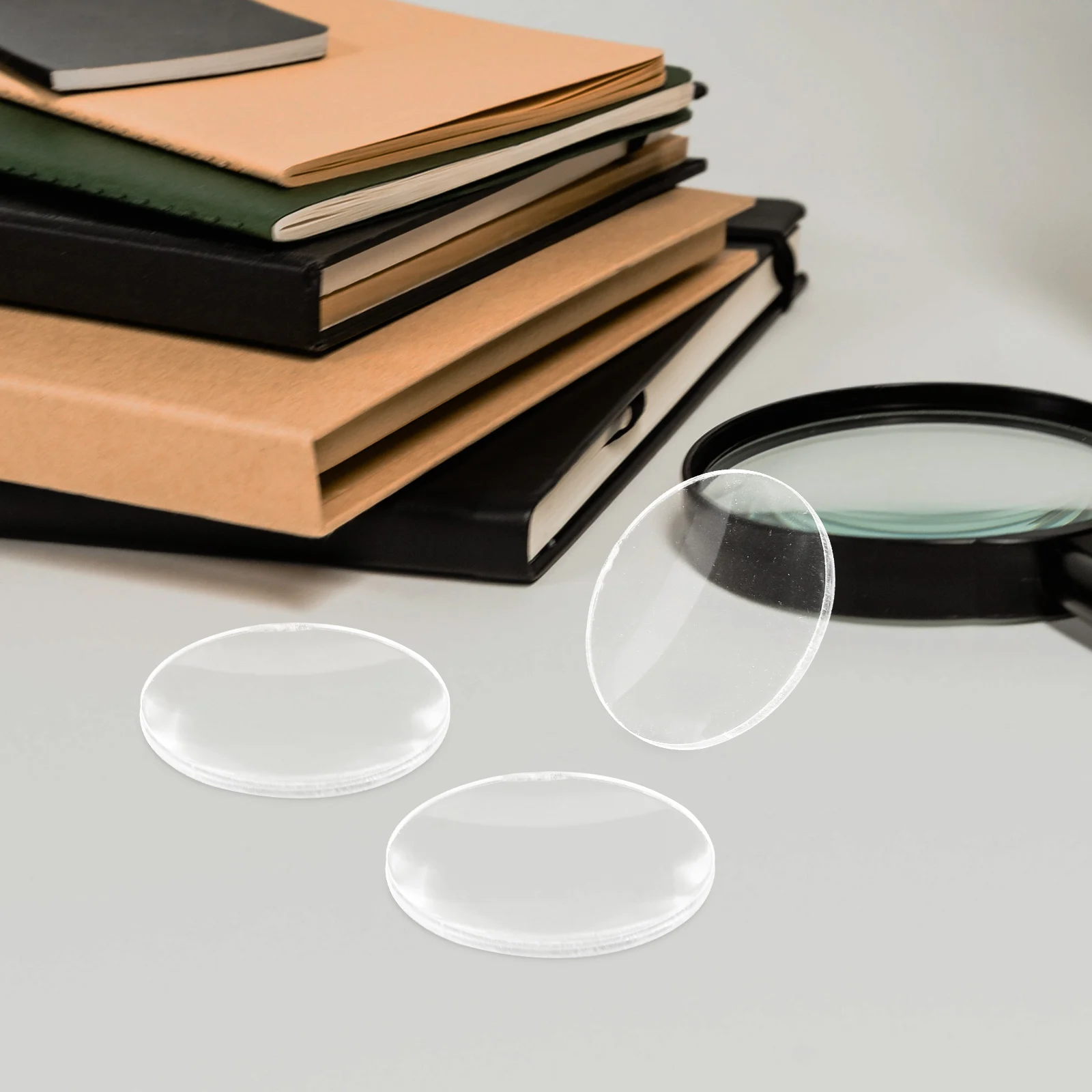 

10Pcs Magnifier Lens Clear Acrylic Convex Lens Accessories for Reading Magnifying Tools Replacement Magnifier Making Supplies