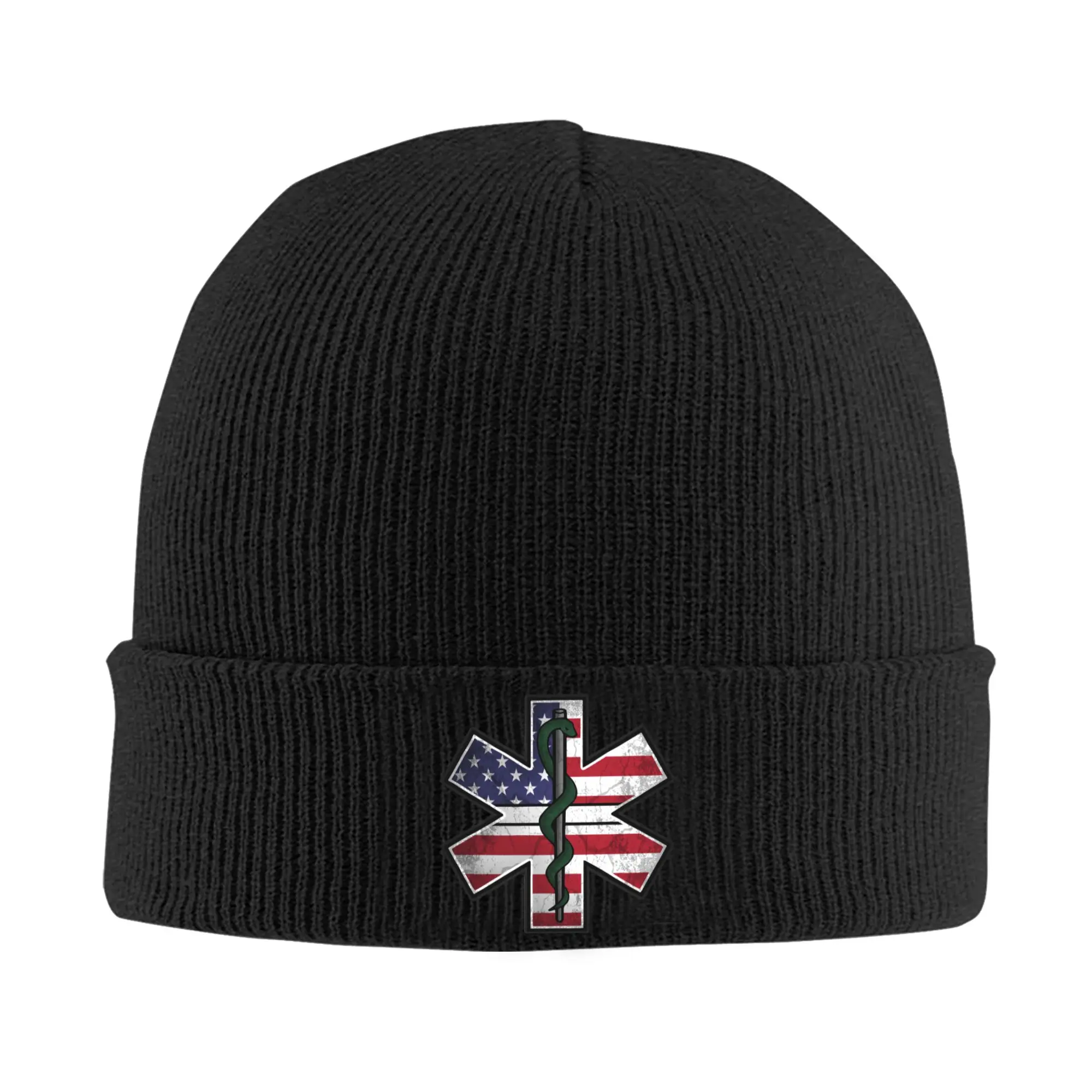 Star Of Life Skullies Beanies Caps Streetwear Winter Warm Women Men Knitting Hats Unisex Adult Emergency Services Bonnet Hat