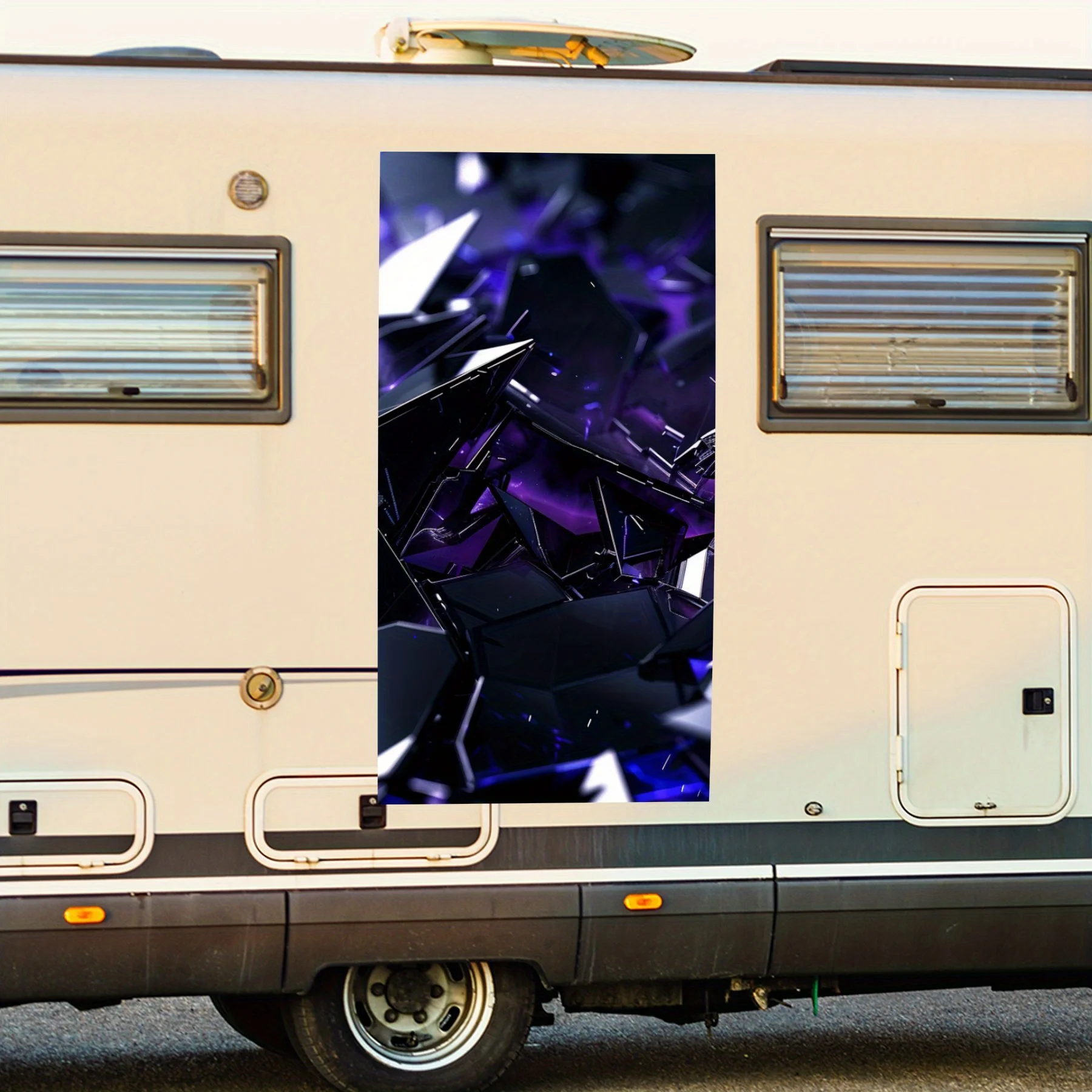 

Futuristic Shards Glow Sticker,Vinyl Decal for motorhome car door, waterproof self-adhesive vinyl sticker on the side of the RV,