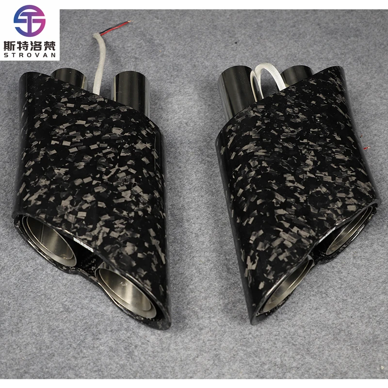 

STLF CLRAK Car Upgrade Carbon Fiber Shine Straight Pipe Exhaust Tailpipe New Condition Fit for 2002-2016 G63 W464 B900 Style