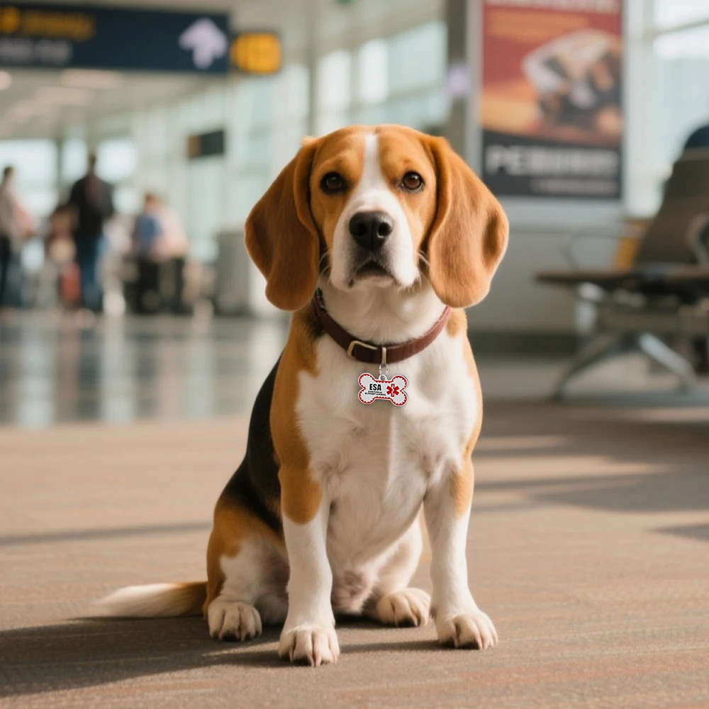 Personalisierte ESA-Hundemarke aus Edelstahl – Individuelle Emotional Support Animal (ESA) Haustier-ID-Anhänger in Knochenform – Detail 18