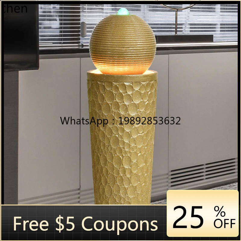 

flowing water ornament circulating water feng shui wheel floor humidification living room entrance decoration