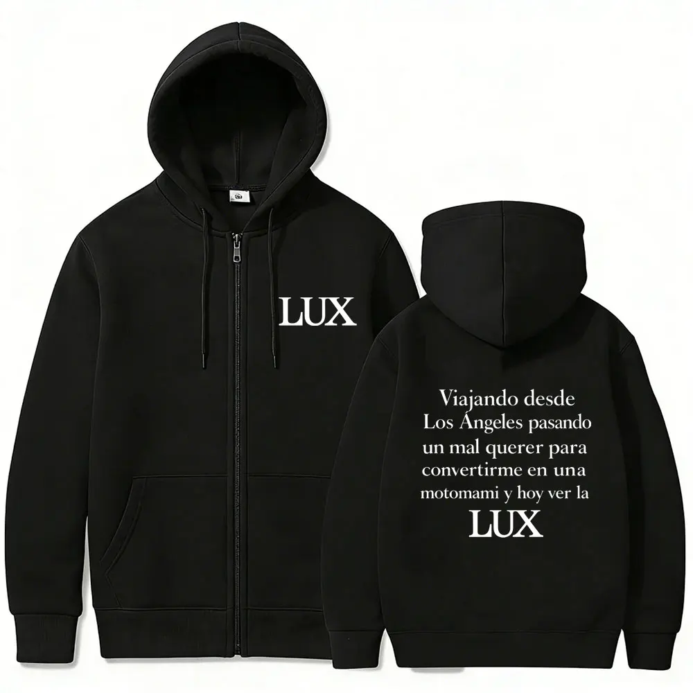 Sudadera con capucha y cremallera Singer Rosalia Lux Me Vov De Tour 2026 para hombre y mujer, estilo hip hop, oversize, streetwear, unisex, vintage