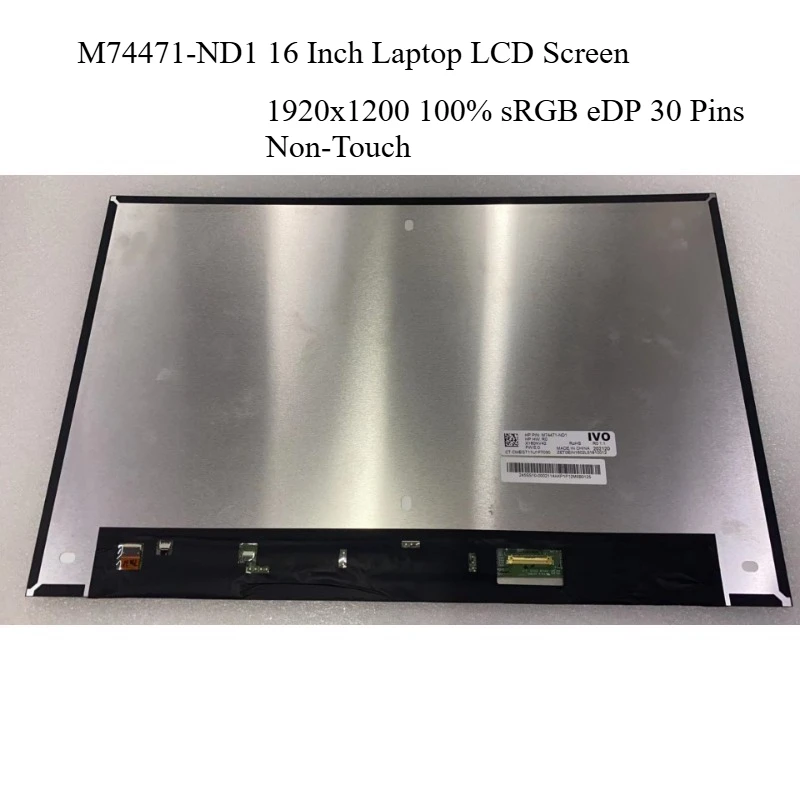 

M74471-ND1 16 Inch Laptop LCD Screen X160NV42 R0 Display Matrix Panel Replacement 1920x1200 100% SRGB EDP 30 Pins Non-Touch