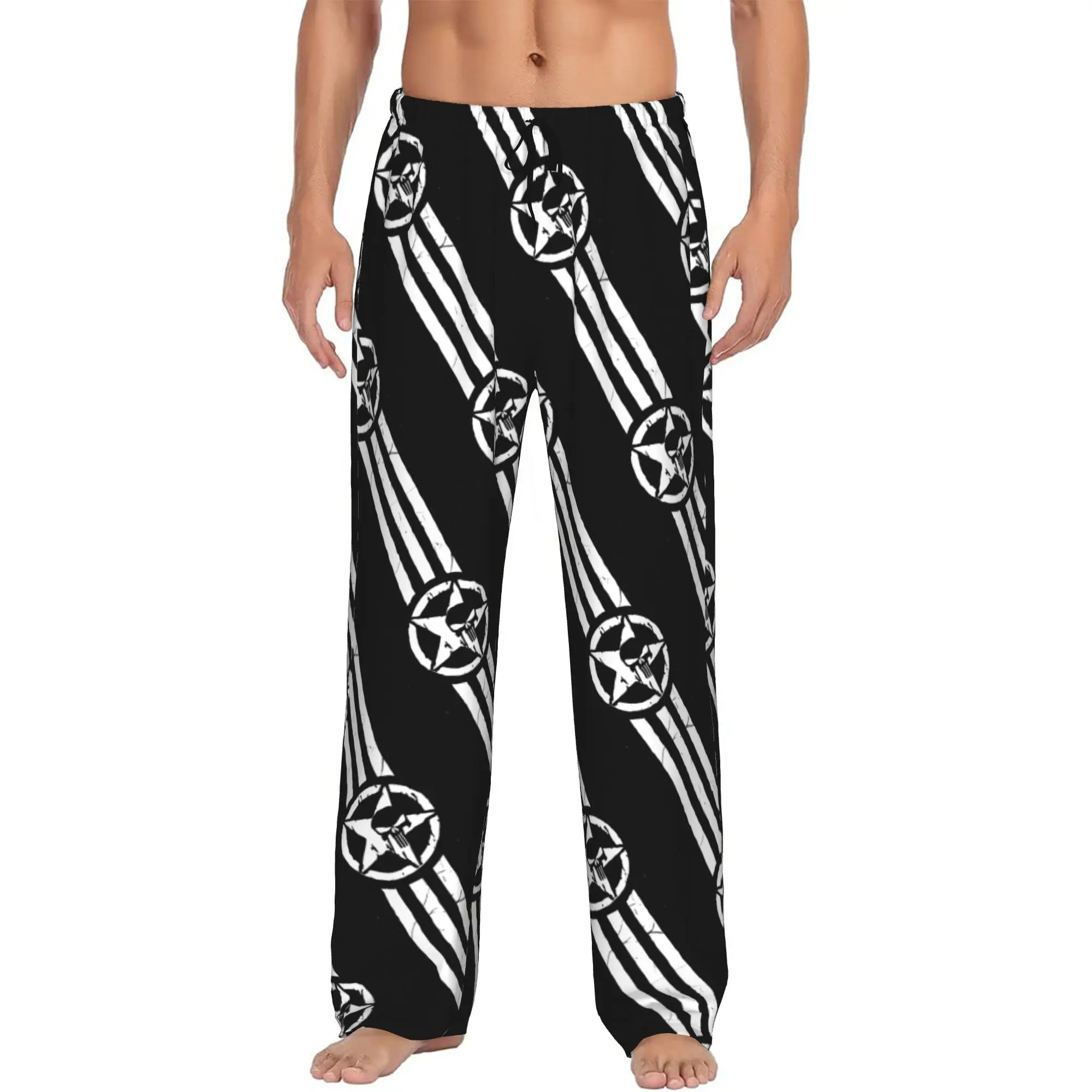 

Custom P-Punisheres Pajama Pants Sleepwear for Men Elastic Waistband Sleep Lounge Bottoms with Pockets