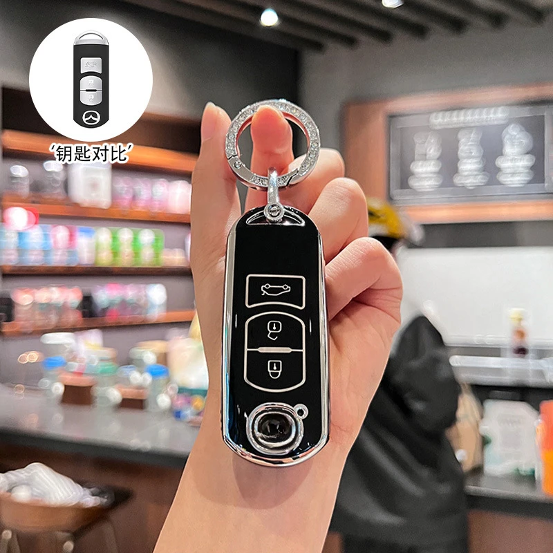 

TPU Car Key Case Cover Holder Key Shell Buckle for Mazda 3 Axela, CX-5, CX-4, CX-30