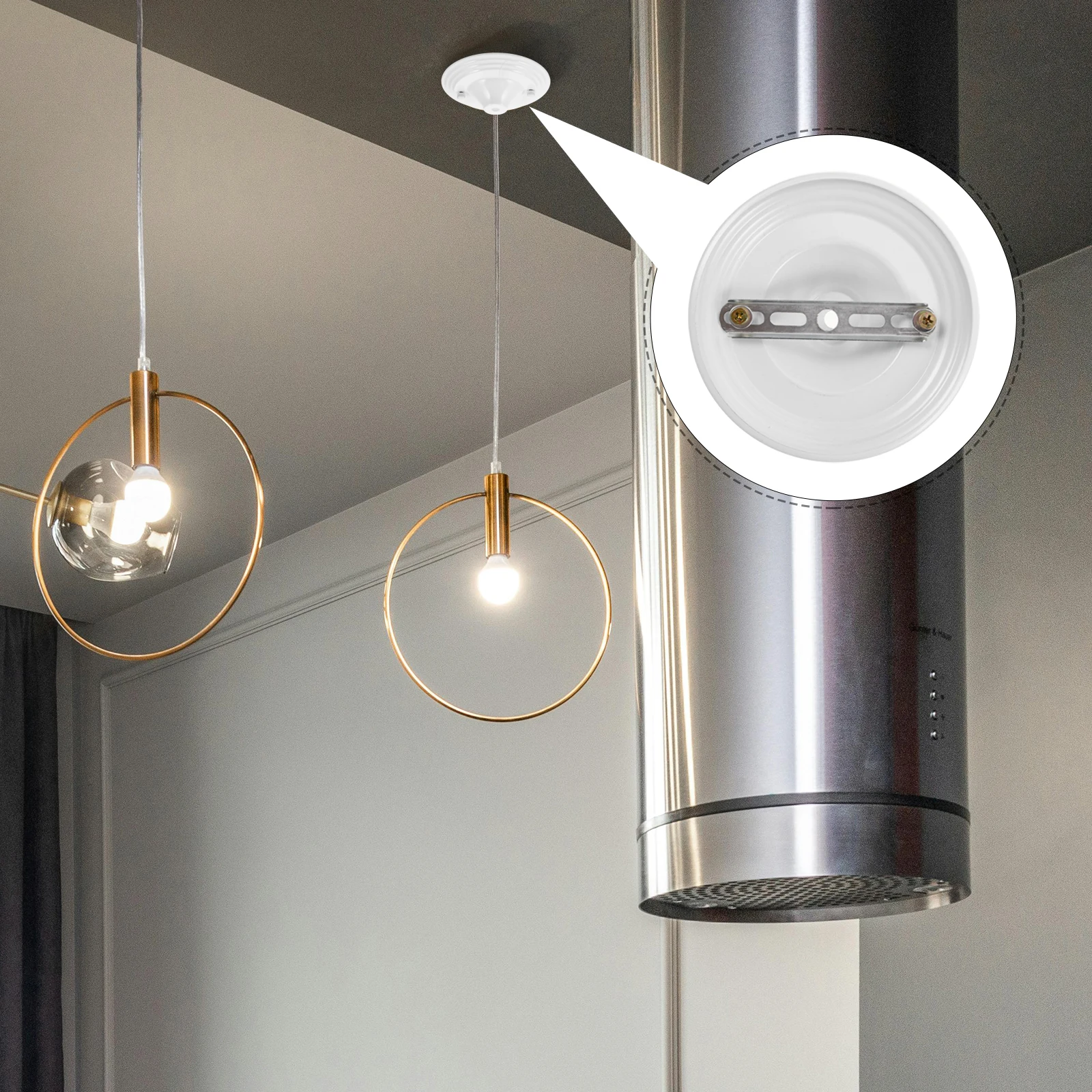 

Ceiling Lamp Plate Light Chassis Canopy Mounting Silver Vintage Design Home Office Mall Lighting Fixtures Parts Cover Plates