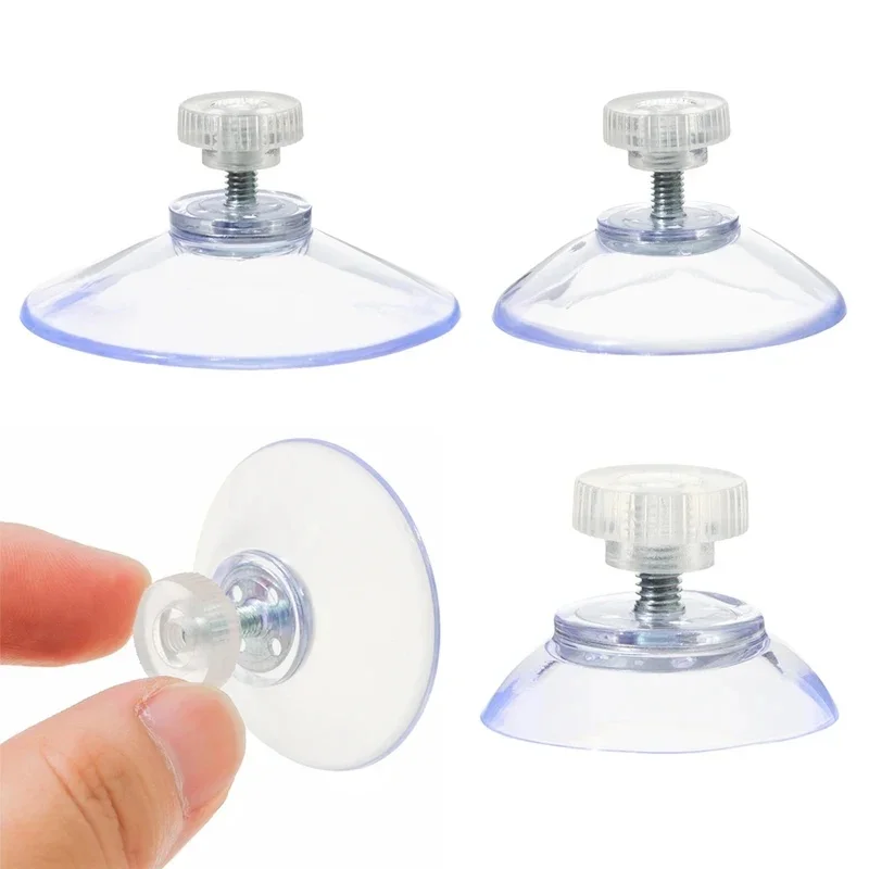 5-15pcs 30/40/50MM Mushroom Head Clear Suction Cups Knurled Nut Strong Vacuum Suckers PVC Kitchen Bathroom Window Wall Car Hooks view 3