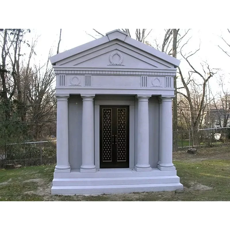 Large Granite Grave Luxury Monument Marble Cemetery Headstone Family Mausoleum