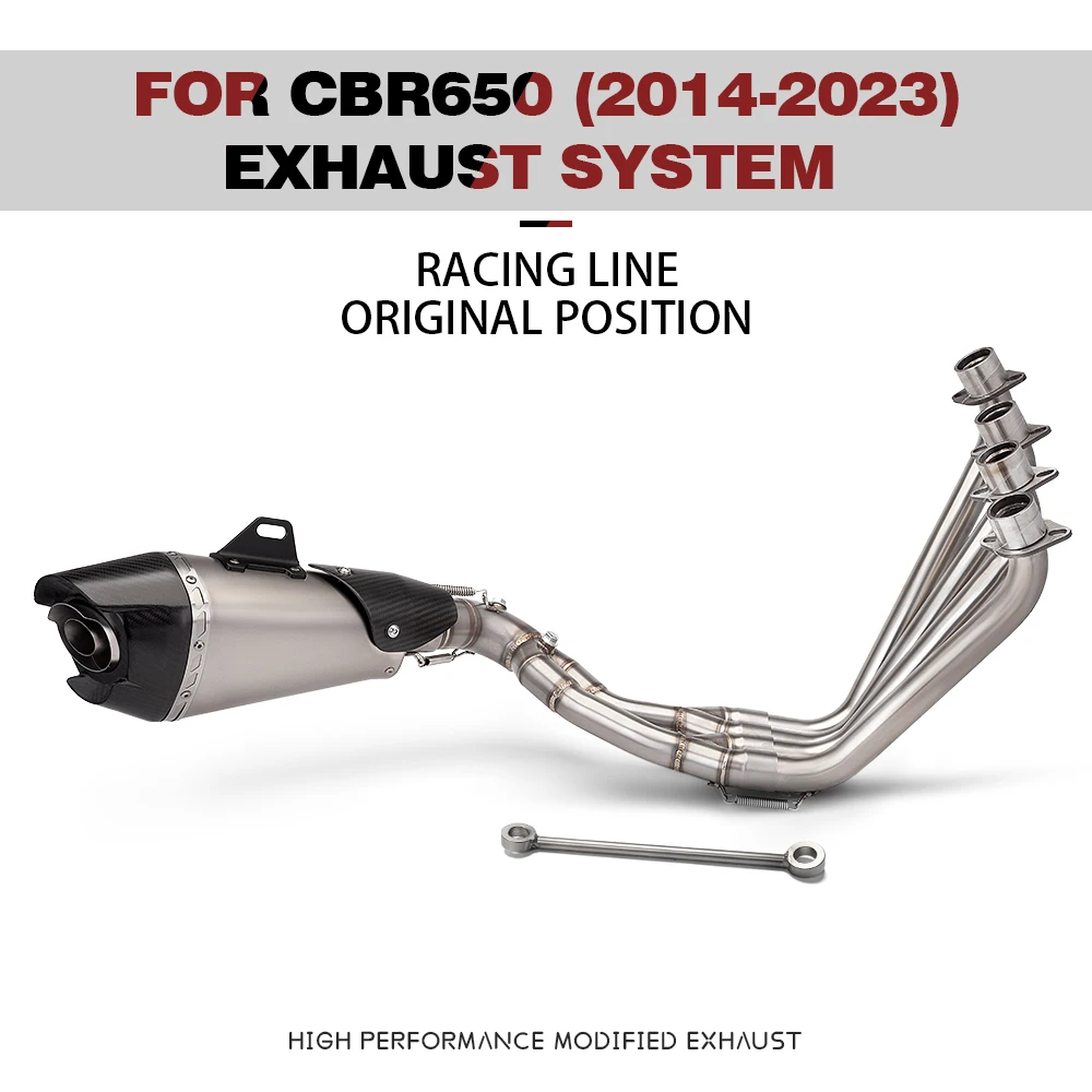 

Slip On Tube For CBR650F CB650F CBR650R CB650R 2014-2025 Motorcycle Exhaust System Stainless Front Pipe Escape 51MM