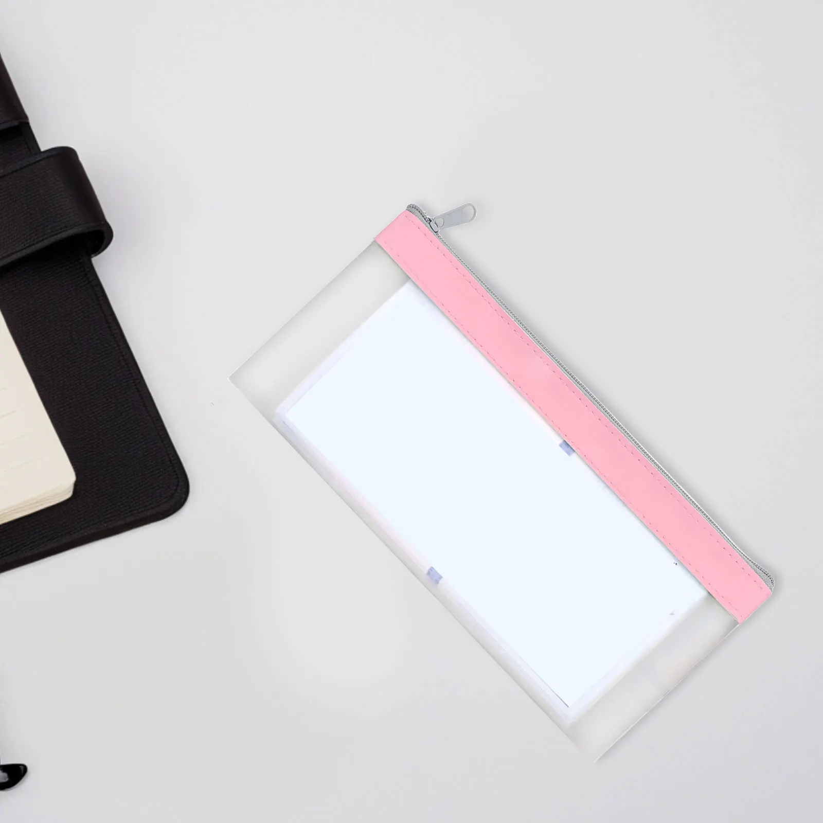 4pcs Frosted Transparent Money Pouch Zipper Closure Cash Envelope Storage Budget Organizer For Travel Business Daily Use Wallet