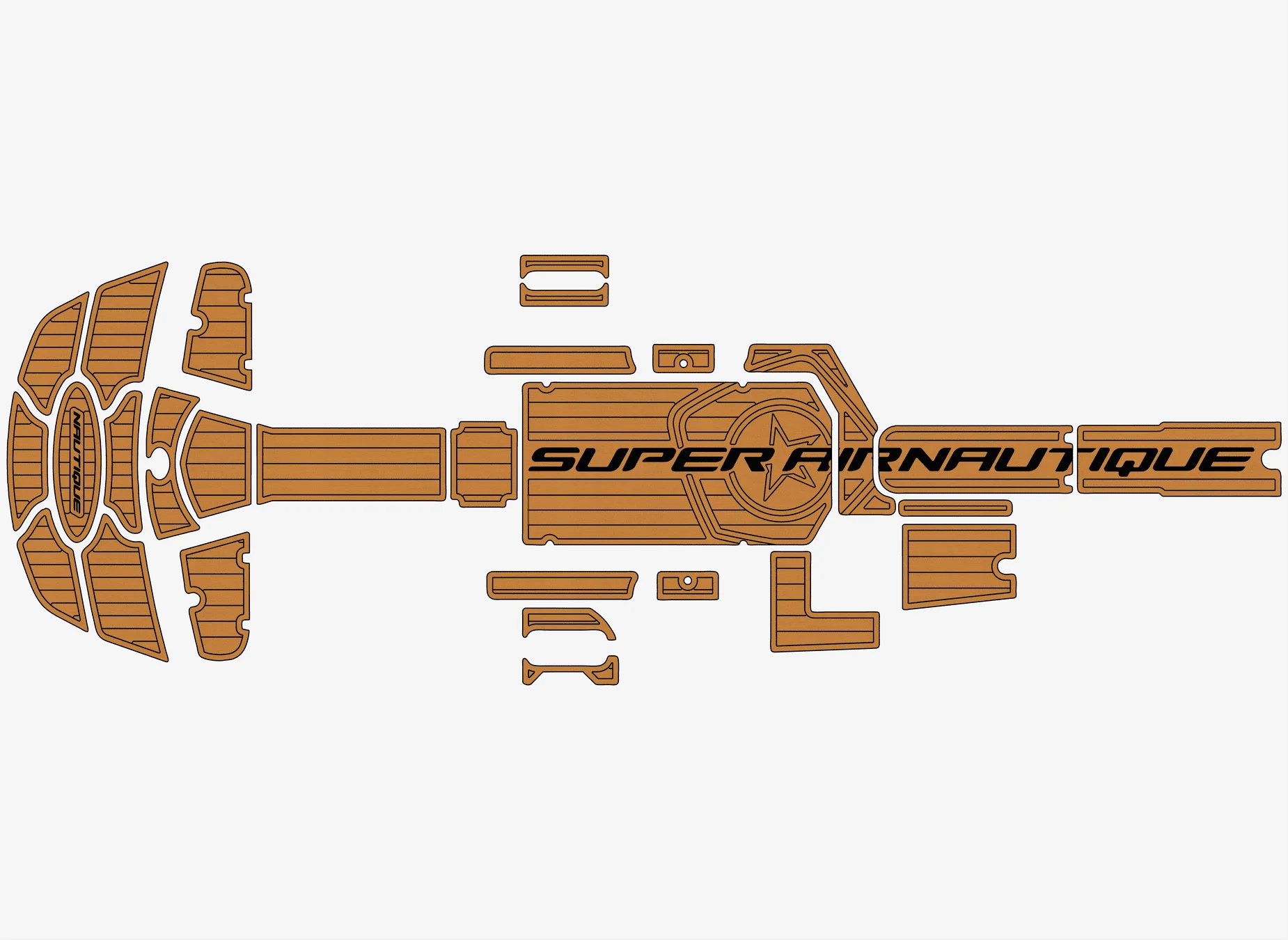 

Self-Adhesive faux Teak EVA Marine Mat - 2006-2009 Nautique 230 Super Air Yacht 6mm (1/4") Non-Slip Boat Decking for Cockpit