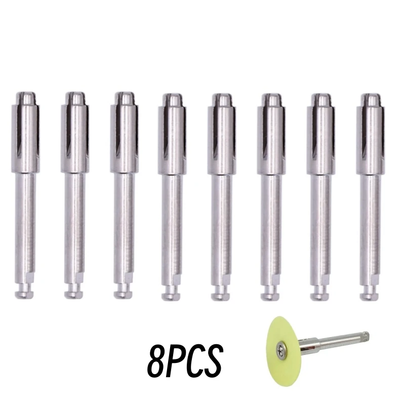 8Pcs Dental Mandrel Soflex Flexi Disc Fit RA Shank Clip Polishing Disk Chuck