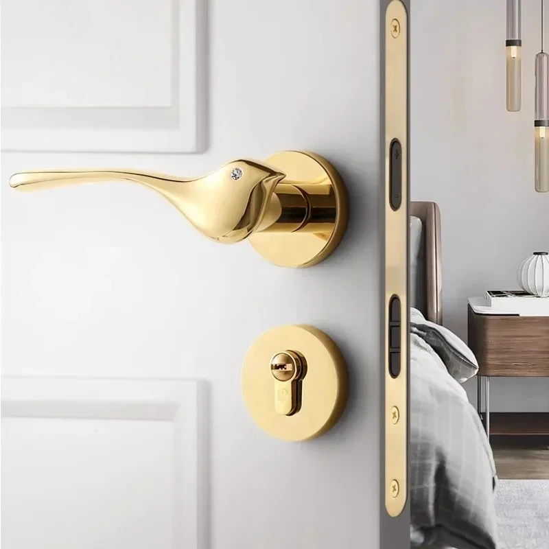 

Дверной замок «Золотая птица» из цинкового сплава, бесшумный замок, комнатные замки, дверная ручка с изображением животных, двусторонний предохранительный замок, дверная фурнитура, аксессуары