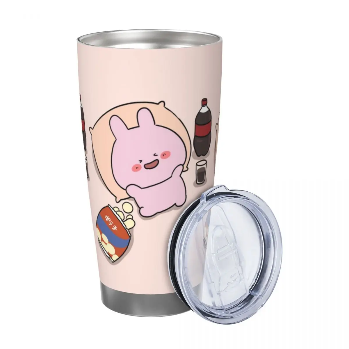 Asamimichaan Cute Asamimi 20oz Stainless Steel Car Mug Straw Thermal Iced Travel Cup Vacuum Insulated Coffee Hot Cup