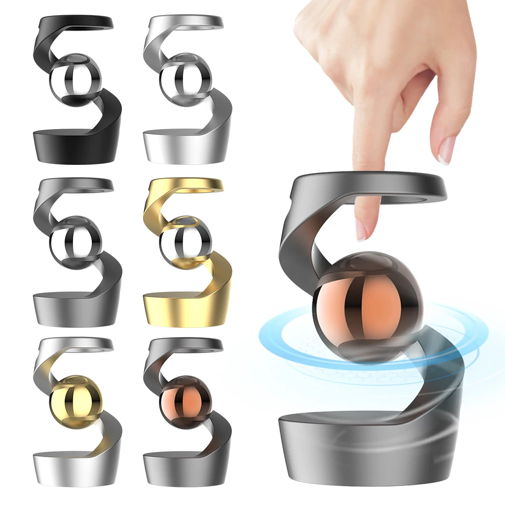 Adult Desktop Stress Relief Toy Aluminum Alloy Decompression Hypnosis Rotary Gyro Fingertip Kinetic levitating Spinner Gifts 