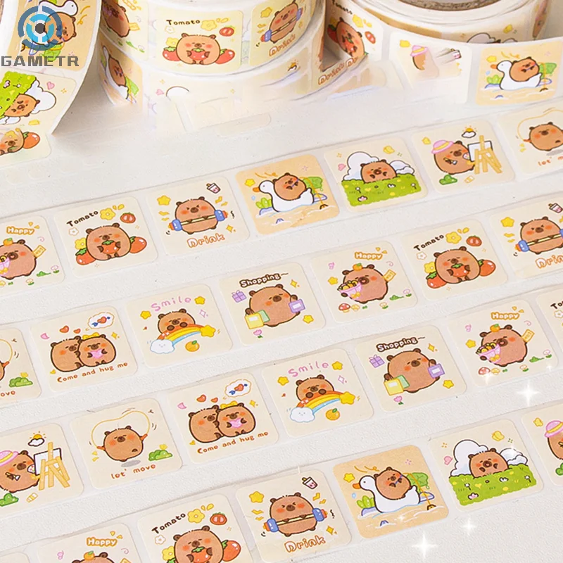 สติกเกอร์กราฟฟิตีการ์ตูน capybara อเนกประสงค์300ชิ้นสติ๊กเกอร์ติดผนังเองสำหรับกระบอกน้ำแล็ปท็อปกระเป๋าเดินทางแล็ปท็อปสติ๊กเกอร์