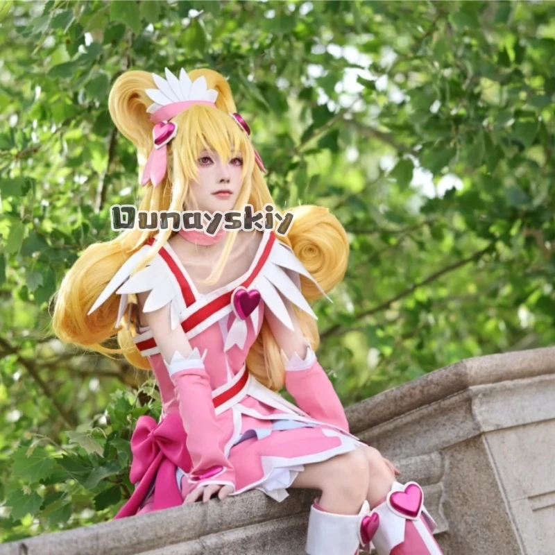 Disfraz de Cosplay de Aida Mana Cure Heart de KS*25, Traje de Anime para Mujer, Conjunto Completo con Accesorios para Fiesta de Halloween