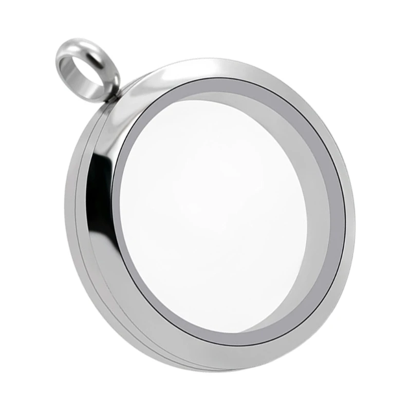  Waterproof Floating Lockets 20/25/30mm Stainless Steel Round Glass Locket Pendant Necklace Charm Accessories