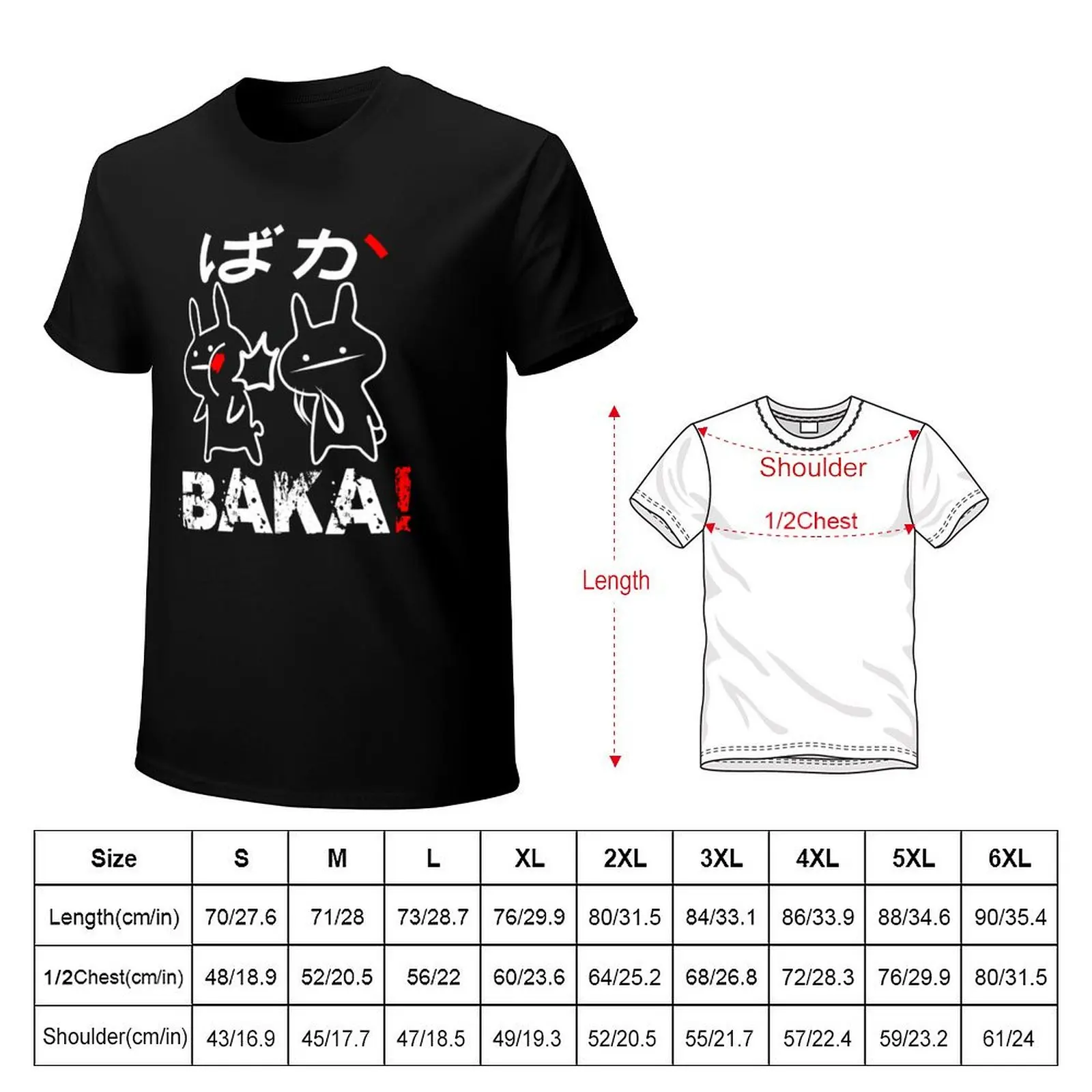 Baka Rabbit Slap Shirt Baka Japanese ANIME CARTOON MANGA T-Shirt Fashion Casual Short Sleeve Top
