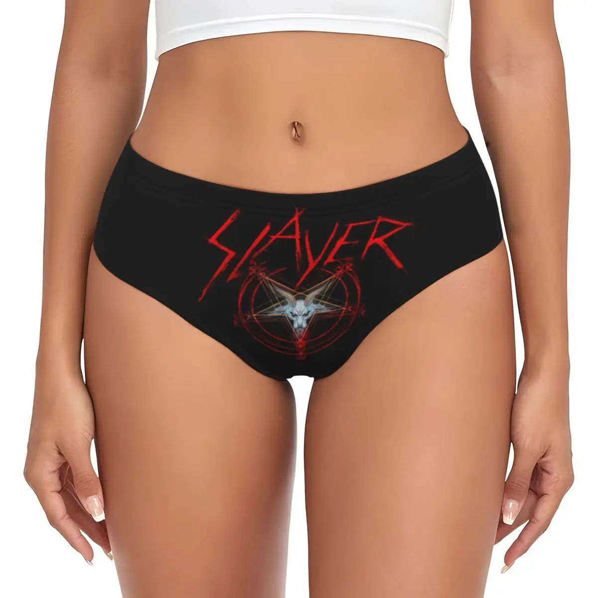 Custom Band Posters S-Slayers Briefs Underwear Women Breathable Stretch Heavy Metal Panties