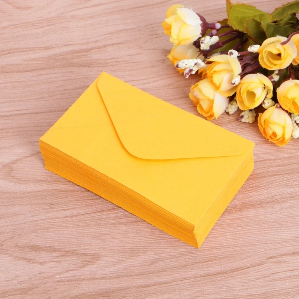 50 unidades/pacote casamento retro cartão de mensagem cartões convite envelopes mini envelopes de papel envelopes coloridos