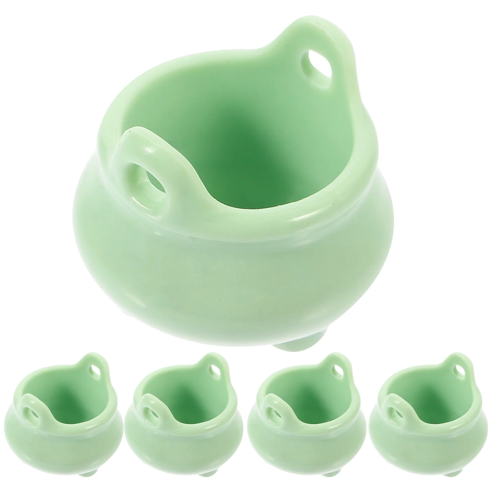 10 Pcs Halloween Miniatures Witch Cauldron Witches Baby Dolls Inflatable Costume Kettle