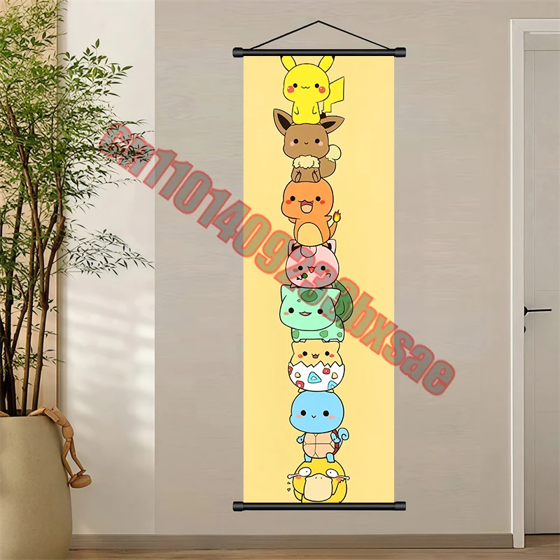 Классический аниме Покемон Генгар, Пикачу, Чаризард, высокое качество, милые прокрутки, подходят для декора стен гостиной, подарок