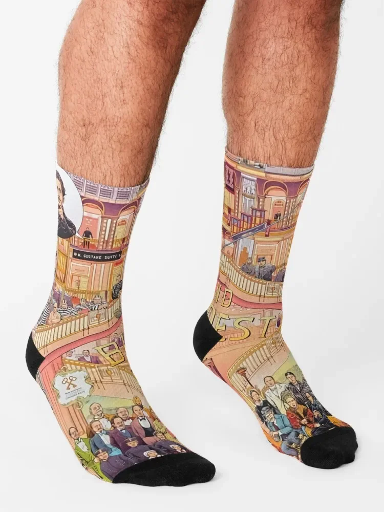 The Grand Budapest Hotel Socks Brown Socks 360° Digital Print Personalized Custom Unisex Adult Teen Youth Socks Custom Gift Art