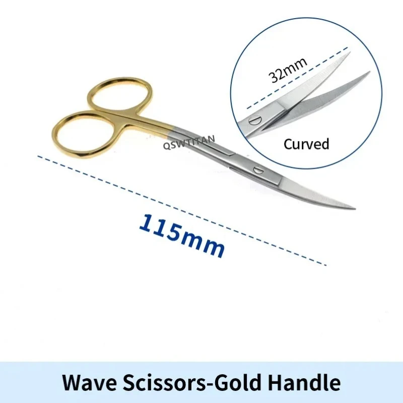 QSWTITAN Wave Scissors Nasal Septum Wow Beak Plastic Surgery Scissor Stainless Steel Eyelid Tools