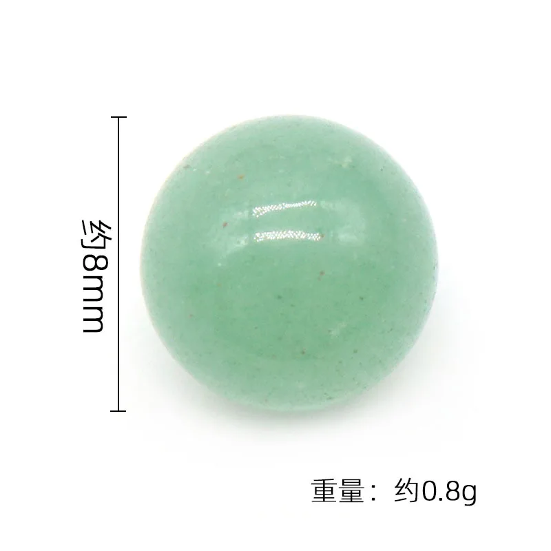 8mm Natural Stone Ornaments No Hole Beads Ball Shape Rose Quartz Amethyst Loose Beads Healing Energy Gemstone Home Crafts 10pcs