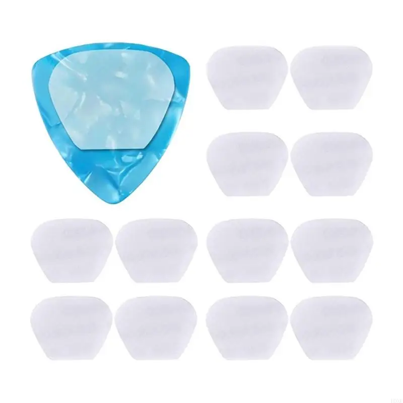 H0XE 16Pcs Guitar Pick Pad Guitar Pick Grippers AntiSlip Guitar Bass Pick AntiSlip Grip Guitar Finger Tip Pick Silicone Grip