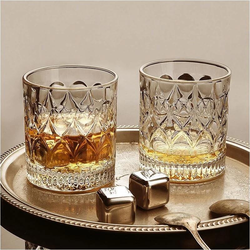 

Retro Crystal Whiskey Glass Home Use Beer Cup Creative Octagonal Bar Set European Sle Pure Color Glass Drinkware Accories