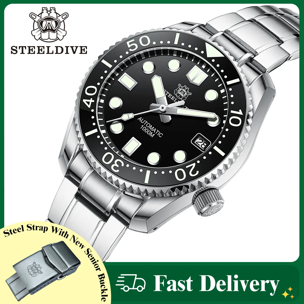 STEELDIVE SD1968 Luxury Dive Watch For Men MM300 NH35 Business Automatic Mechanical Wristwatch Sapphire Swiss Luminous 1000M