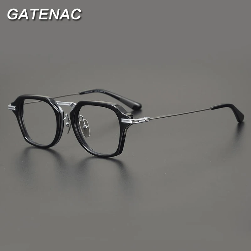 Vintage Titanium Acetate Big Eyeglasses Frame Men Retro Myopia Prescription Optical Glasses Frame Women Luxury Brand Eyewear