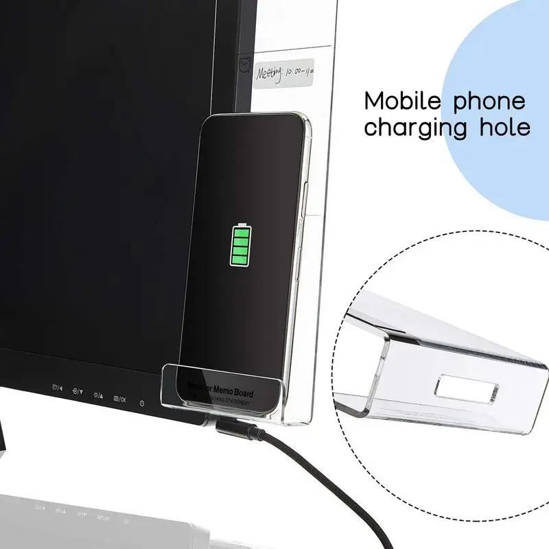 1Pc Monitor Side Clip Memo Reminder Message Board for Computer Small Tools Pad Holder Acrylic Notes Boards