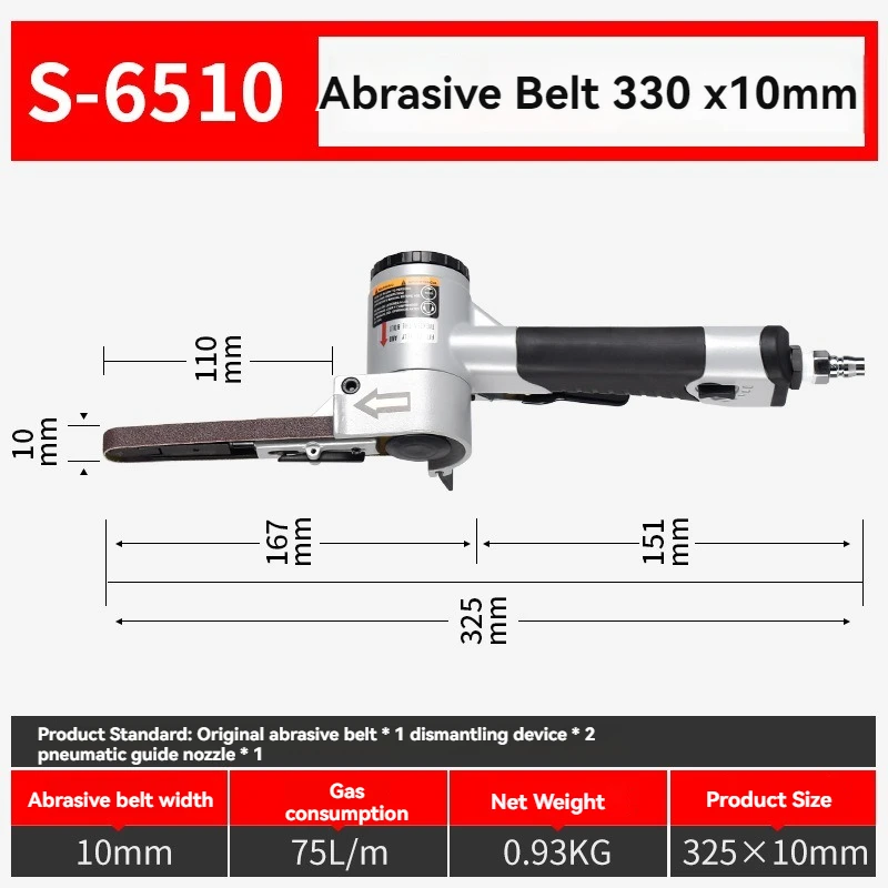 The Pneumatic Abrasive Belt Machine With Its Rotatable Body Can Be Used For Polishing Corners And Edges
