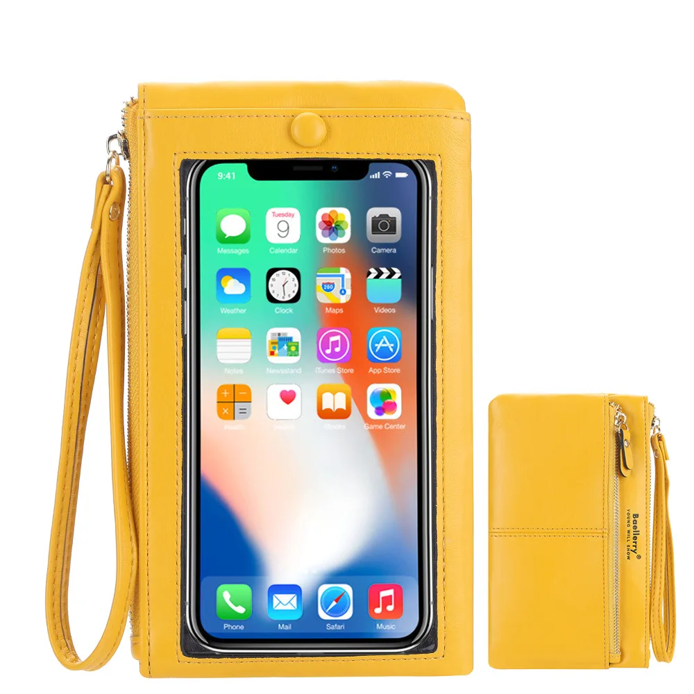 Kobiety długie portfele Zipper Touch Screen najwyższej jakości uchwyt na telefon klasyczna torebka damska portfel dla dziewczynki — zdjęcie 2