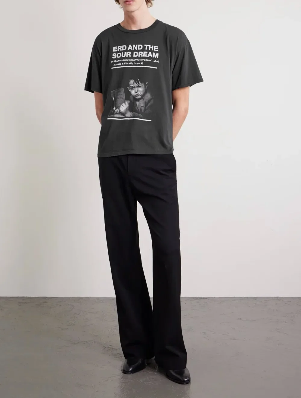 ER/D 25fw Boys Printed Crew Neck Washed Light Short Sleeve T-Shirt