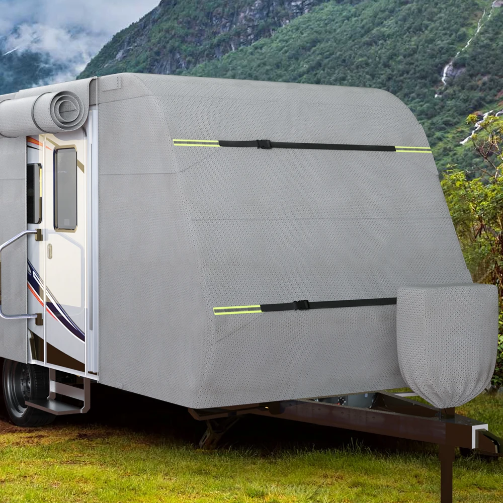 

5 Layers Camper Cover 27'-30' Travel Trailer RV Cover Windproof Extra Thick With Adhesive Repair Patches