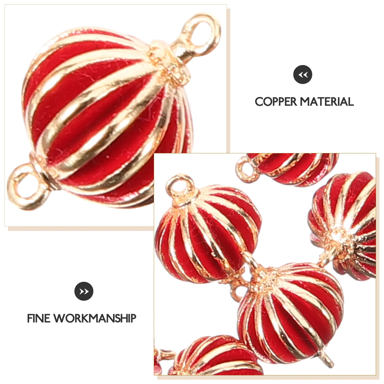 

10pcs Red Lantern Pendants Style Jewelry Supplies Necklace Bracelet Earrings Keychain Accessories Pendant