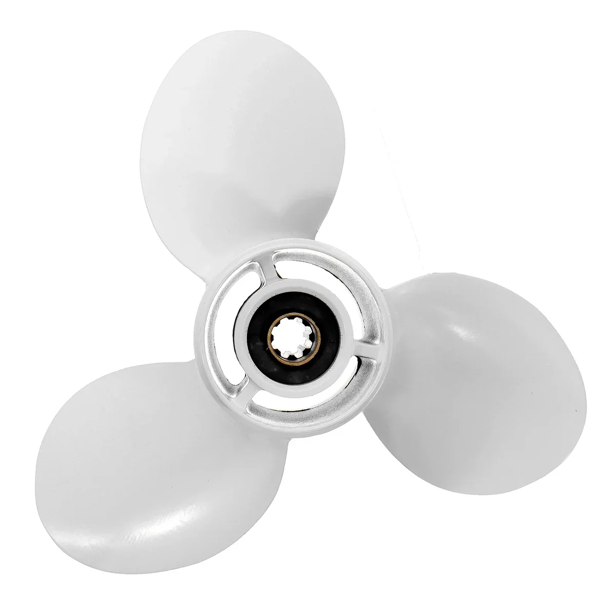 683-45952-00-EL  9 1/4 x 9 3/4 Boat Outboard Propeller For Yamaha 9.9-15HP Aluminum Alloy 3 Blades 8 Spline Tooths White