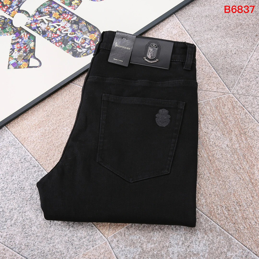 

BILLIONAIRE Jeans Thick Cotton Men 2024 Autumn Winter New comfortable casual elastic High Quality 29-42 Straight long pants