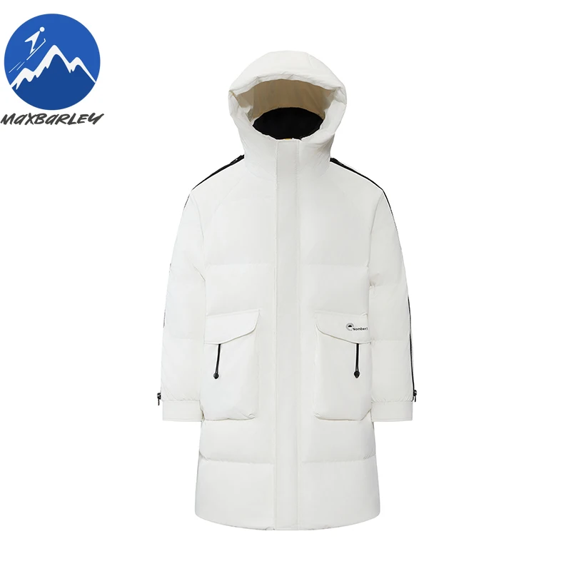 Maxbarley New Down Jacket Classic Hood Outdoor Mountaineering Anti-Cold Parka Casual Daily Style Lightweight Autumn Winter Coat